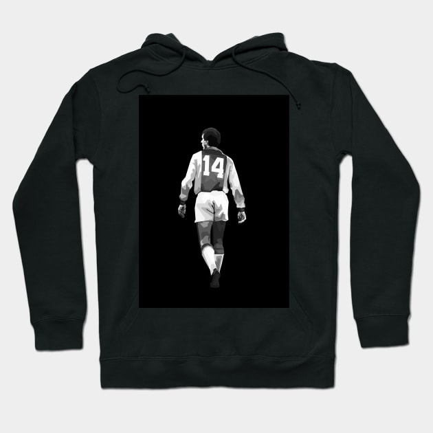 Johan Cruyff Legend Black And White Hoodie by Ken Asahvey